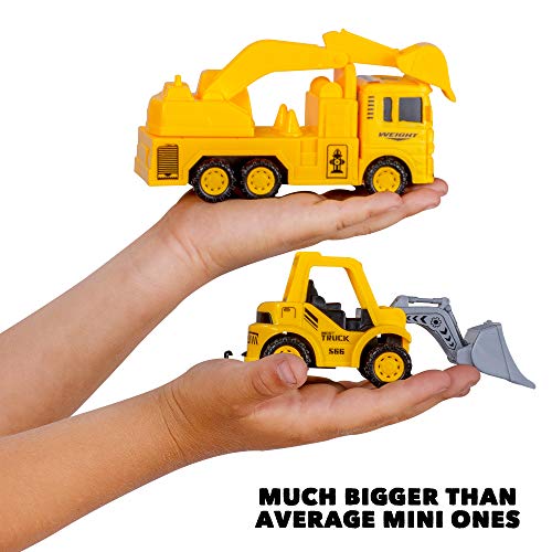 Construction Trucks Toy Set Toys for Kids Boys and Girls Age 3 Year Old & Up – Fun, Educational & Interactive vehicles STEM Toys – Life-like & Attention to Details – Complete Construction Equipment