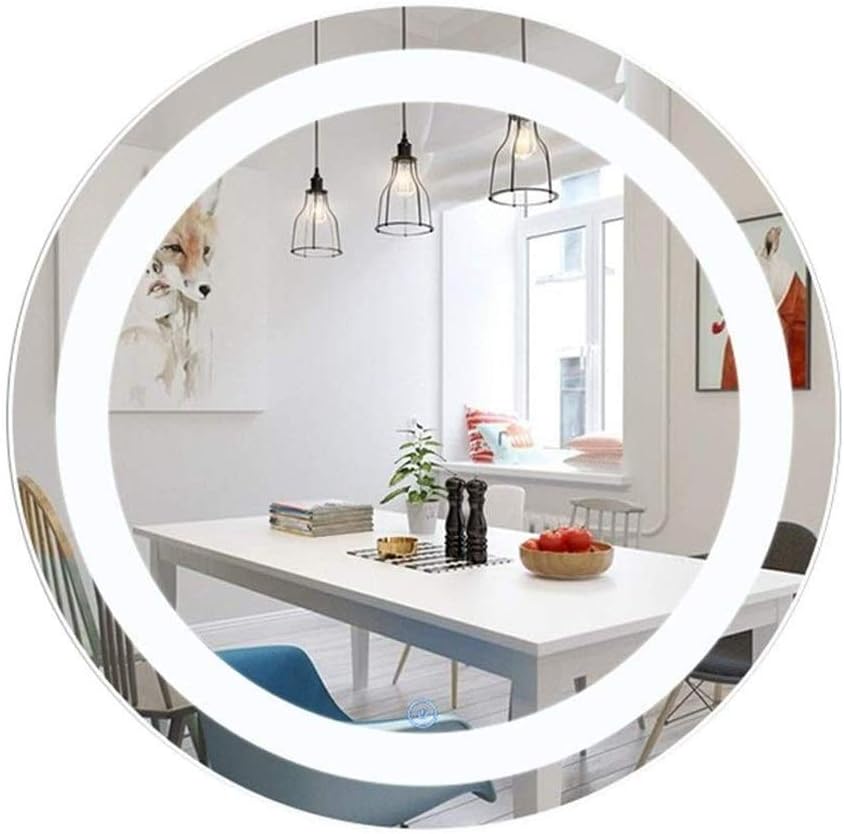 Mirrors Wall Smart LED Bathroom Simple Nordic Explosion-Proof Wash Round(60cm)