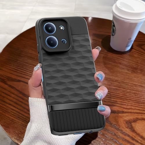 Image of Pikkme Back Cover for Redmi 15C 5G Camera Protection 3D Hexa Cube Design Silicone Protective Bumper Case (Black)