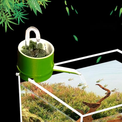 Bamboo Tube Filter, Aquarium Hang On Filter with USB Water Pump, 3-in-1 Plastic Water Flow Device,Small Fish Tank Filter and Waterfall Decoration Filter