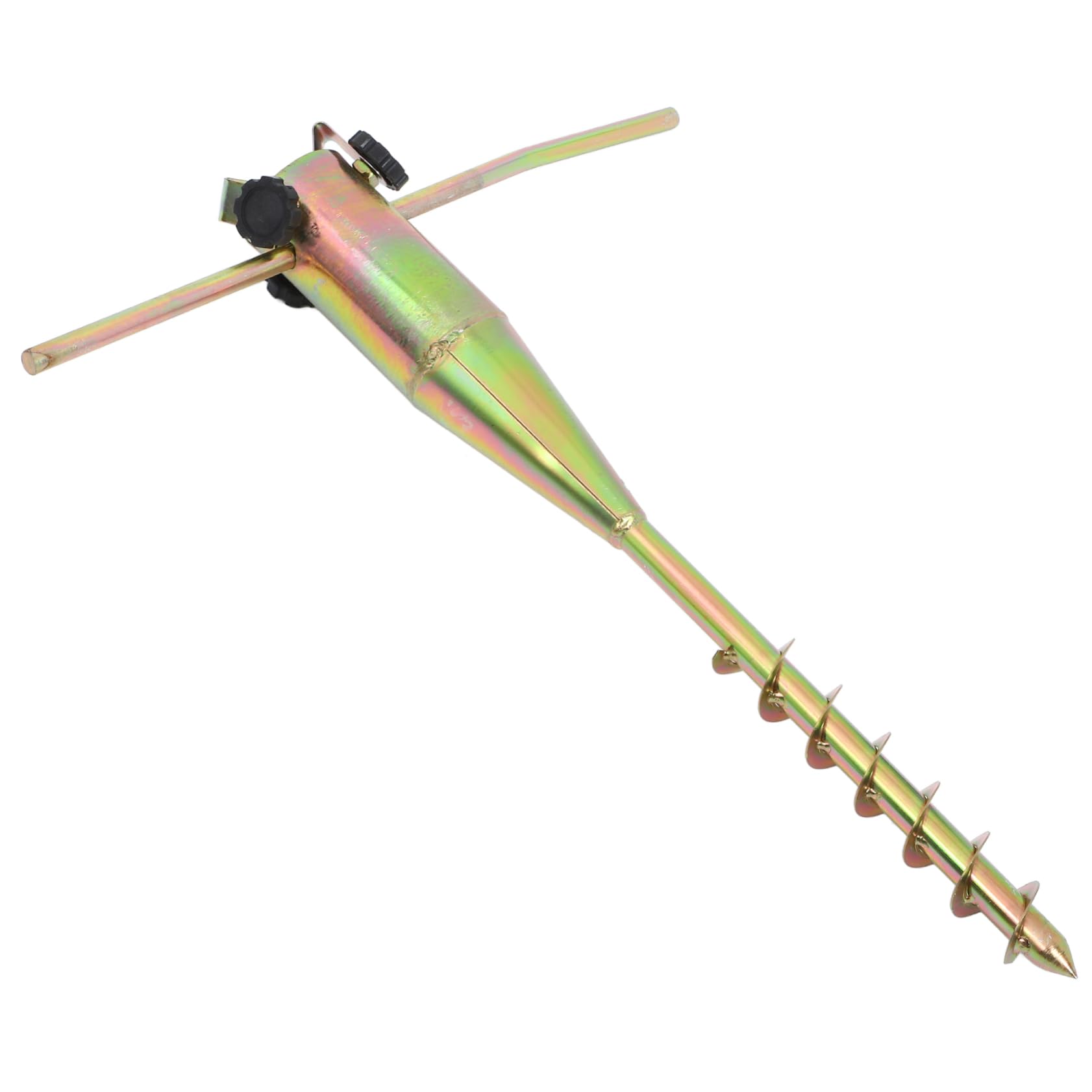 iplusmile Gelber Sonnenschirmhalter aus Stahl Spiralförmiger Bodenanker für Garten und Strand Windfest Werkzeugfreie Montage