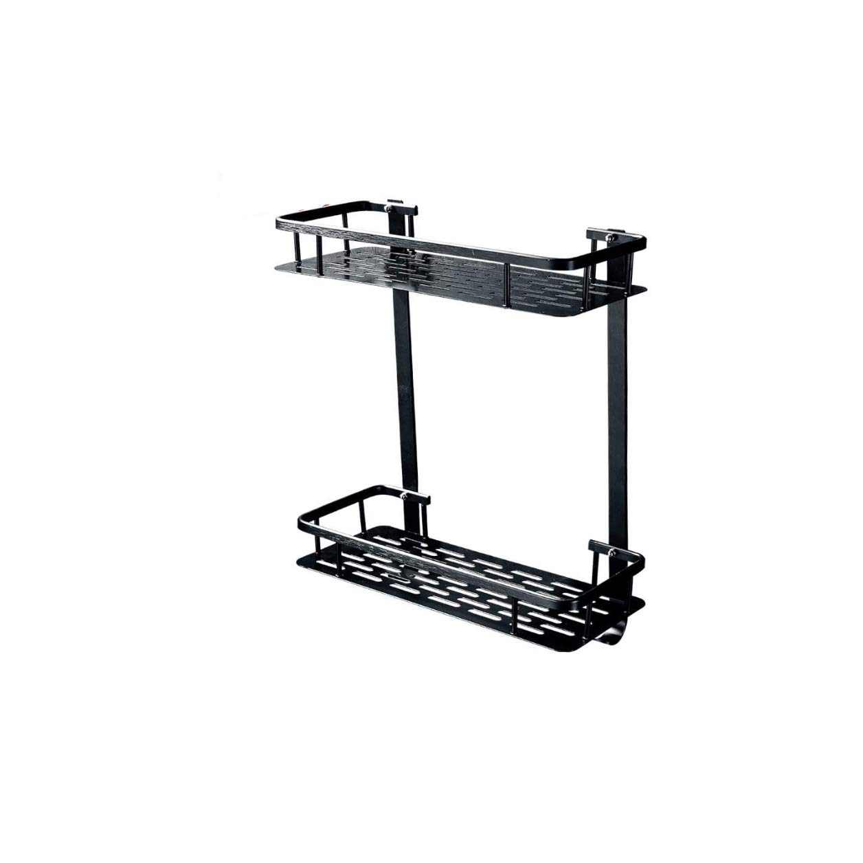 ZJHFFFG Bathroom Shelf No Drilling 2 Tier Wall Mounted Aluminum Shower Storage Basket Shelf Rack Organiser Bathroom Accessories