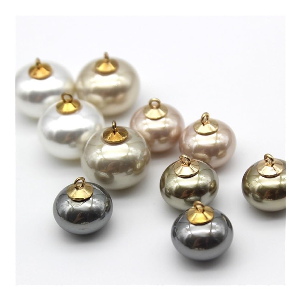 6 pz Bottoni di Perle for Maglione Cardigan 15/20mm Abbigliamento Donna Decor Cucito Ornati e Decori Abbigliamento Cucito Artigianato Fai da Te Fornitura(White,15 MM)