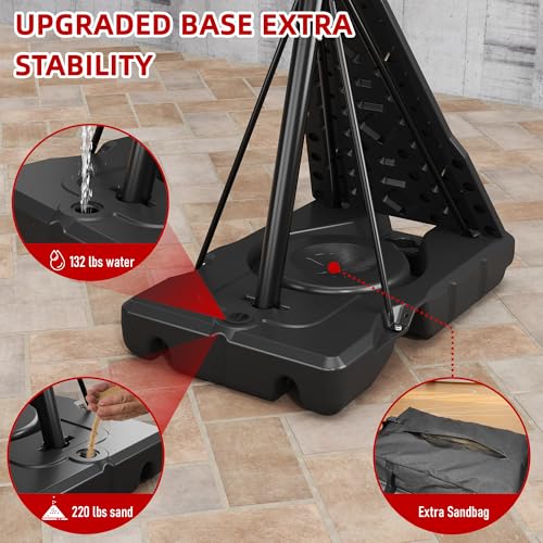 Image of Cofiyard Basketball Hoop Outdoor with 44&48&54 Inch Shatterproof Backboard,10FT Height Portable Basketball Hoop with Sandbag, Adjustable Basketball Goal with Wheels
