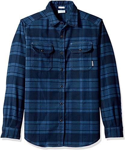 Columbia Men's Deschutes River Heavyweight Flannel, Dark Mountain Check, S