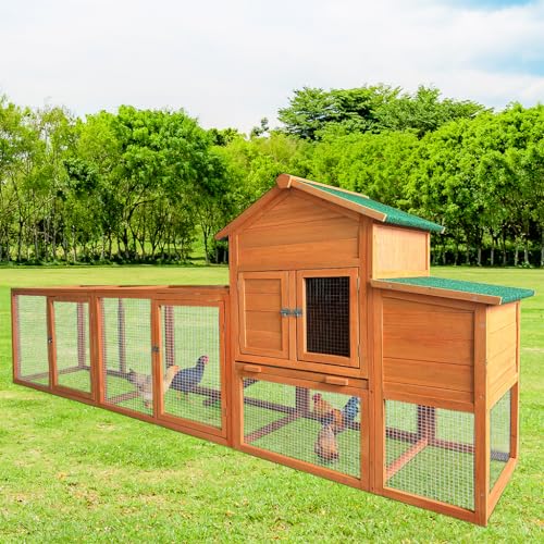 Amzoss 65542557 122 Inch Large Chicken Coop Wooden Backyard Hen House thumb #5