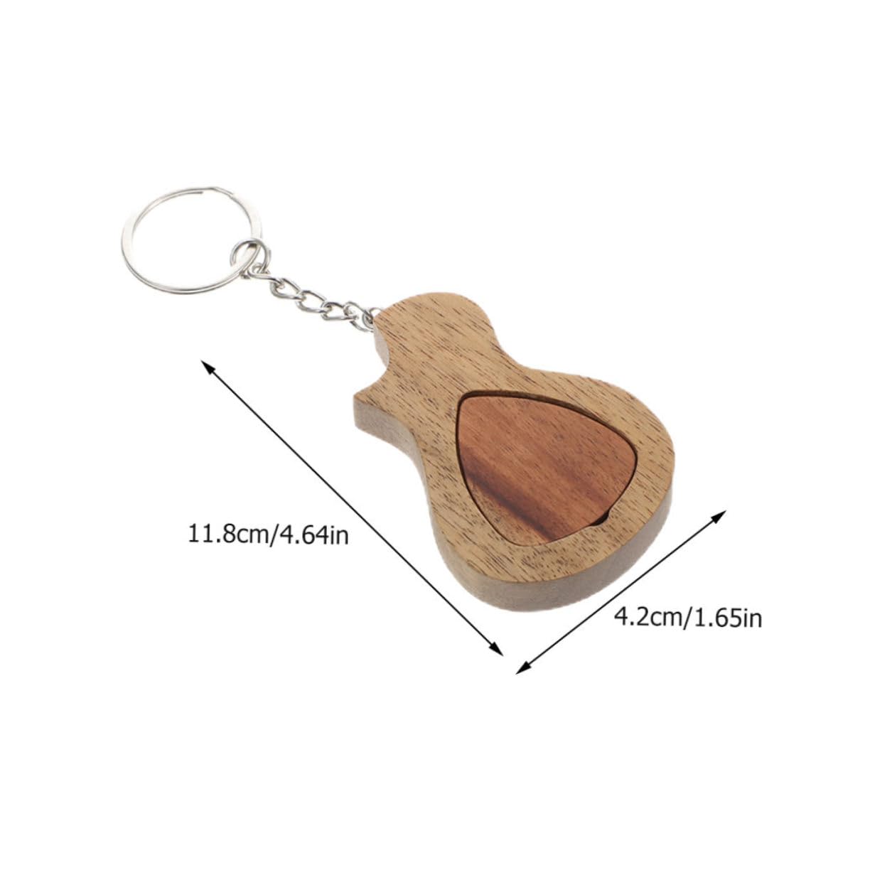 GOOHOCHY Elegant Guitar Picks Holder 1set Wooden Plectrum Storage Keychain Accessory Perfect for Concerts Music Lovers
