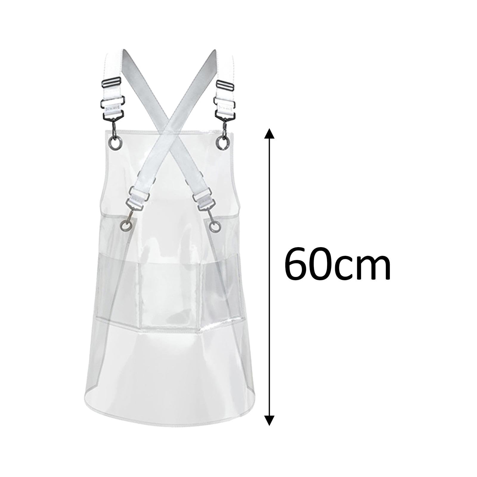 Delantal de Cocina Impermeable con Bolsillos para Limpiar Manos Ajuste en Cintura Y Tiras Largas Adecuado para Chef Camarero Barbero Tienda Ba