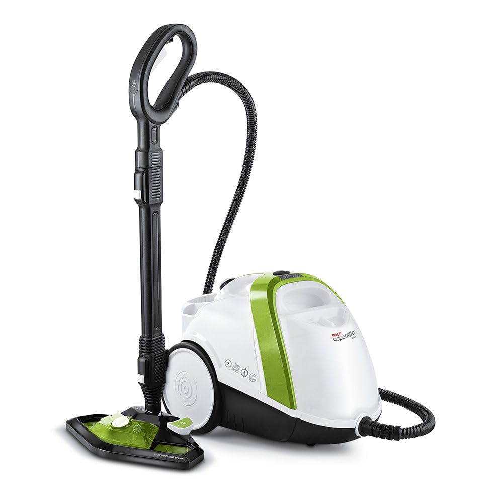 Polti Vaporetto Smart 110 Eco, Nettoyeur Vapeur avec Chaudière Haute Pression 4 Bars, Autonomie Illimitée et Recharge Continue, 10 Accessoires Inclus, Blanc et Vert