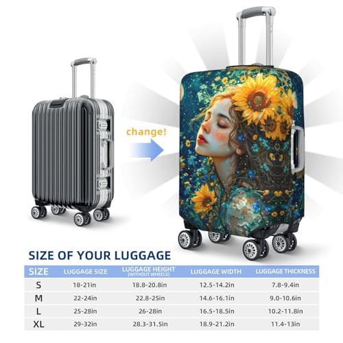 VOSERY Travel Luggage Cover - Starry Sky Sunflower Princess Washable Suitcase Covers Protector Fits 18-32 Inch Luggage4
