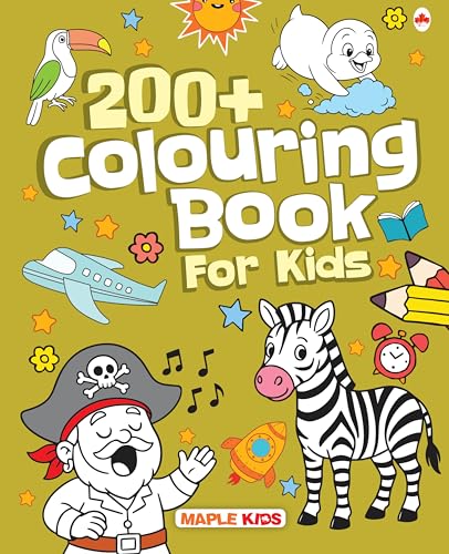 Image of Colouring Book for Kids - 200+ Colouring Activities - Gift to Children for Painting, Drawing & Colouring - Shapes, Numbers, Animals, Festivals, Flowers, Vegetables - 2 to 5 years old