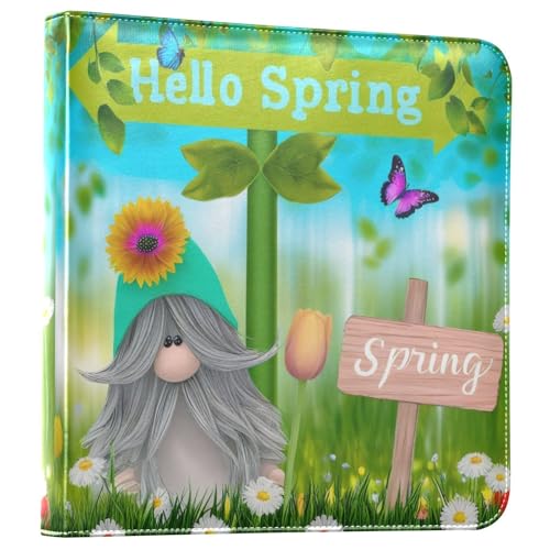 Álbum de fotos adhesivo DIY Scrapbook Album Primavera Gnomo Mariposa Flor 3 anillas 40 páginas 8x10 para recuerdos miniatura 1