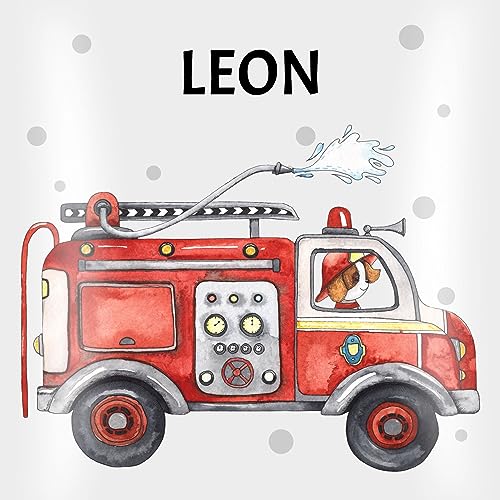 Kissen 40x40 Zierkissen - Feuerwehr Auto I Feuerwehrauto I 112 I Fire Truck I Löschfahrzeug - 40 x 40 cm - Weiß - kuschelkissen jugendfeuerwehr feuerwehrautos kissenhülle feuerwehrgeschenk motiv