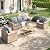MIXPATIO Patio Furniture Set 4 pcs, Wicker Outdoor Patio Furniture, 3-Seat Sofa, 2 Single Chairs and Coffee Table, Rattan Patio Conversation Set for Backyard Deck, Grey