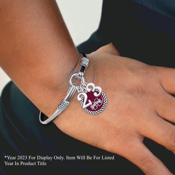 Mississippi State Bulldogs Graduation Year 2024 Silver Bracelet Jewelry Licensed MSU