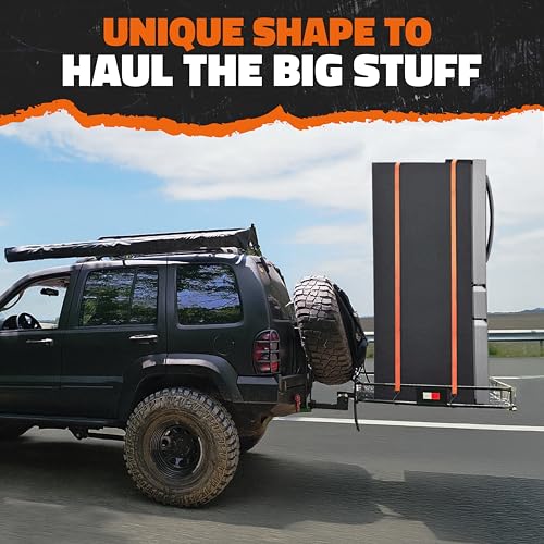 Image of Mockins 40 inchx40 inchx6 inch Extra Deep Square Trailer Hitch Cargo Carrier w /Plate Bracket | 500 Lbs Cap Heavy-Duty Cargo Hitch Carrier for Generators, Appliances, Coolers | Luggage Rack for SUV, Car & Truck