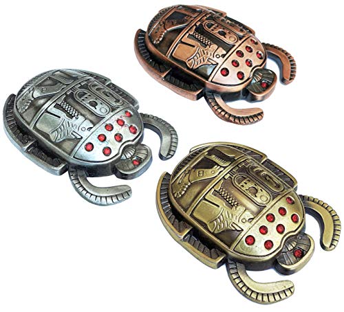 Imanes decorativos metálicos escarabajo egipcio 3 unidades miniatura 2