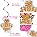 Christmas Gingerbread Man Hanging Swirls 20Pcs Gingerbread Theme Party Decorations Xmas Gingerbread Party Ceiling Swirls Pink Gingerbread Man Hanging Streamers for Winter Holiday Party Supplies