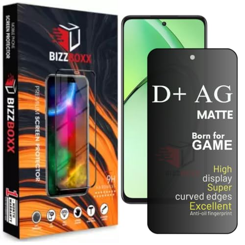 Image of Compatible With OPPO K12x 5G | K11x 5G | A3 5G D+ AG Matte Tempered Glass Screen Guard Protector Anti-Fingerprint Gaming Special With Camera Cut - Pack of 1