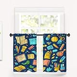 BaoNews Cortinas de café con herramientas de escritura escolar, 36...