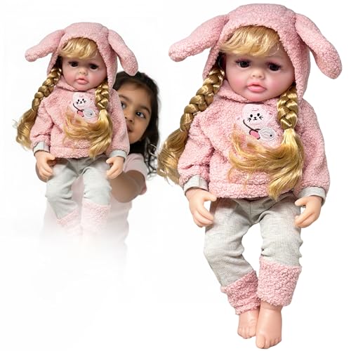 Image of Amaya Realistic Baby Doll for Girls (52 cm Big Size) Soft Vinyl Lifelike Doll with Beautiful Braided Hair, Removable Clothes & Expressive Eyes for Kids 3+ | Big Doll for Girls |