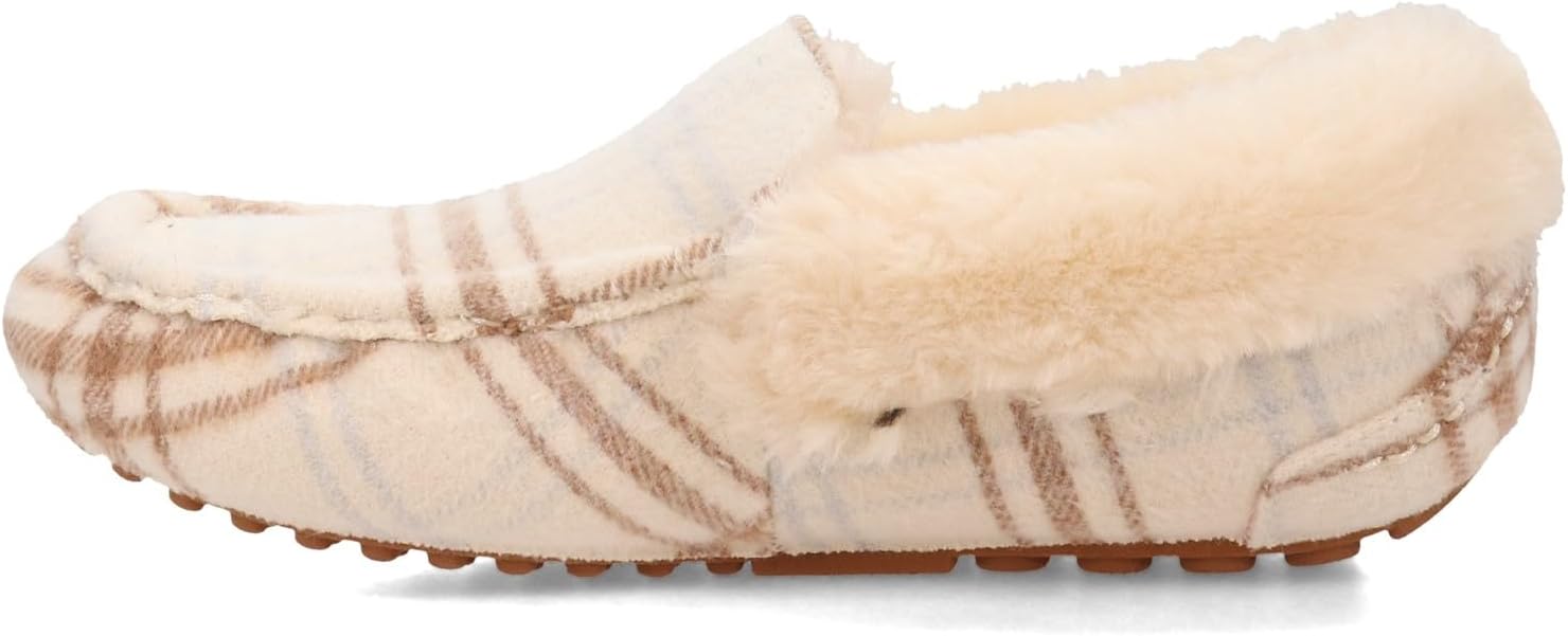 Lamo Women's Aussie Moc Loafer, Cream Plaid, 8