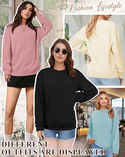 Sweatshirt for Women, Casual Crewneck Sweatshirts Women Loose Fit Long Sleeve Pullover Tops Cute Soft Shirt - Image 8