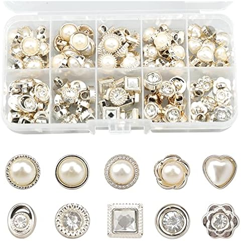 milaosk 100 Pcs Faux Pearl Buttons Cover