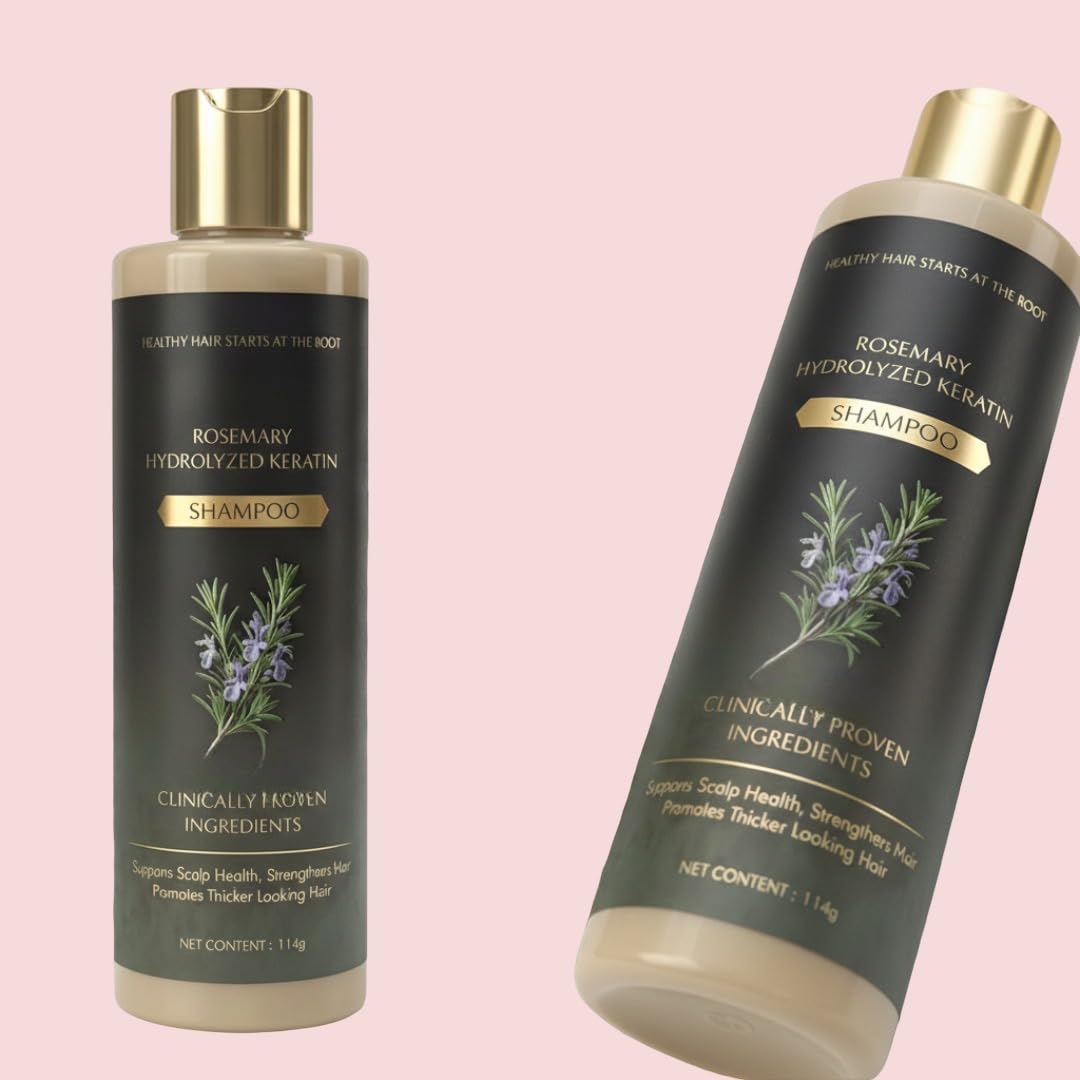 Organic Rosemary Hair Growth Shampoo with Hydrolyzed Keratin | Natural Thickening & Strengthening Formula | Promotes Healthy Scalp & Fuller Hair (Pack of 2)-picture-28