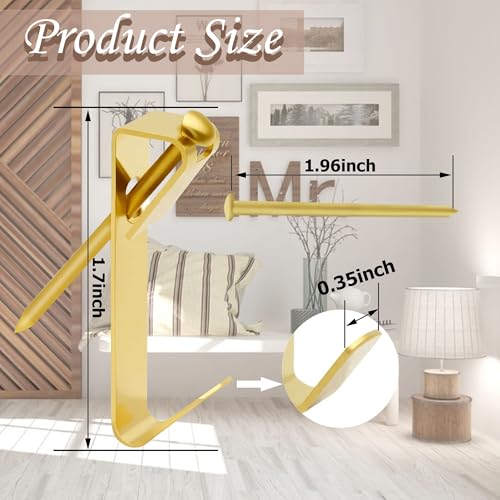 Image of 25PCS 100lbs Heavy Duty Picture Hangers, Metal Picture Hanging Hooks with Nails, Heavy Picture Hanging Hardware for Mirrors, Photos, Clocks, Artwork and Home Decoration
