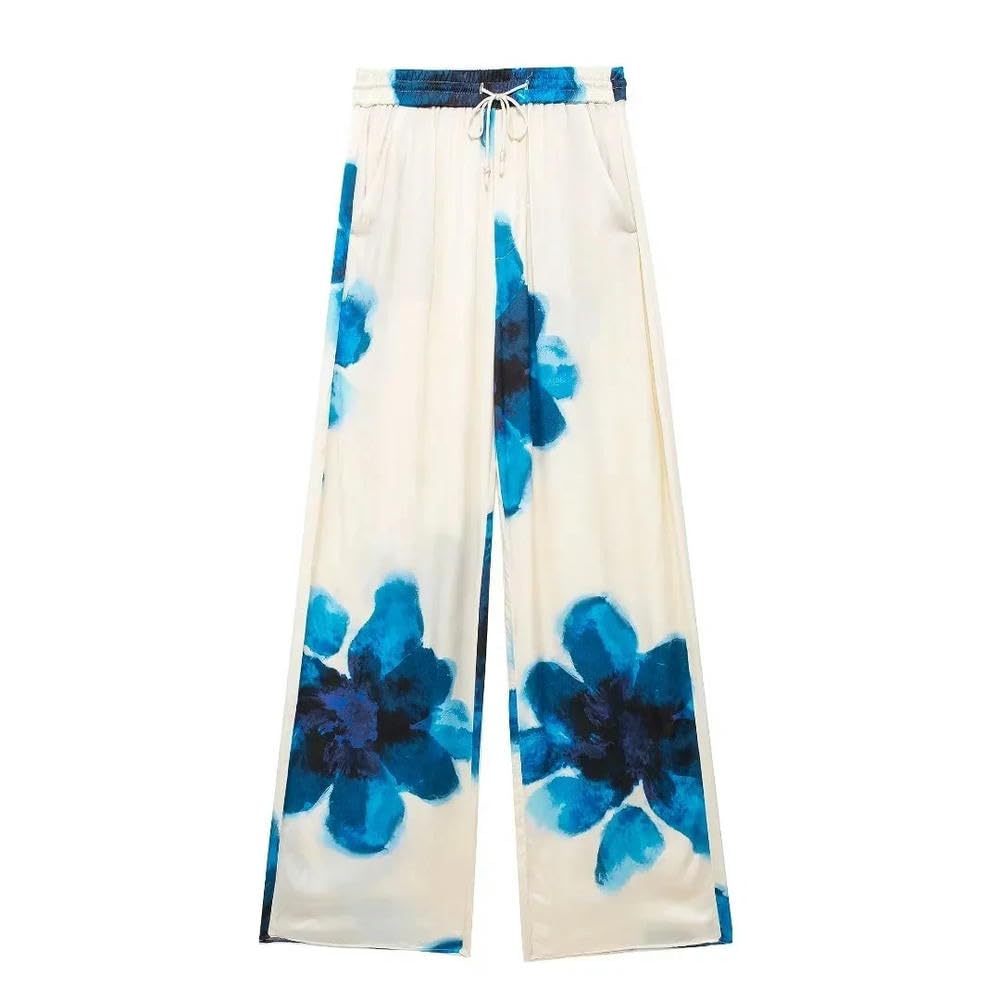 gonne da Donna Pantaloni da Donna Elastica Casual Elastica Pantaloni Larghi Pantaloni da Donna I Pantaloni Sciolti da Donna-Pantalone Rosso-XS