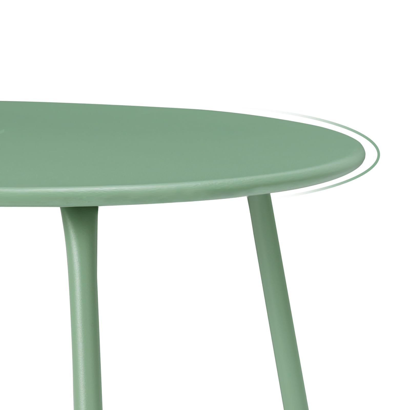 eSituro Tavolo da Giardino, Tavolino da Divano, Tavolino Salotto Rotondo, Tavolino da Balcone, per Interni ed Esterni, Terrazzo, Soggiorno, in Metallo,Verde, Ø48xH45 cm