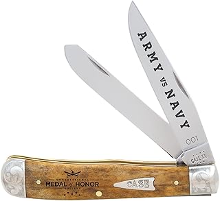 Case XX Knives Trapper Army vs Navy Antique Bone AWMH54AN Stainless Pocket Knife
