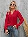 BMJL Womens Work Blouse Dressy Business Casual Tops Long Lantern Sleeve V Neck Office Fall Shirt 2023(2XL,Bright Red)