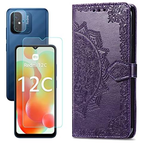 Abuenora Funda para Xiaomi Redmi 12C con Protector de Pantalla y Cámara Cover
