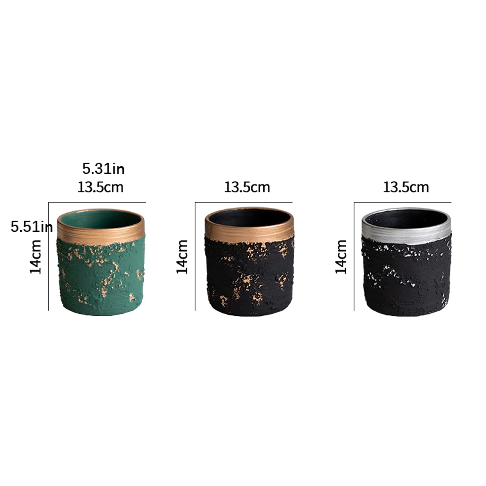 Vasi da Giardino Vasi per Piante in Cemento a Trama screziata, Moderno Vaso da Fiori cilindrico con Foro di drenaggio per Decorazioni per la casa e L'Ufficio, Matrimoni di Compleanno