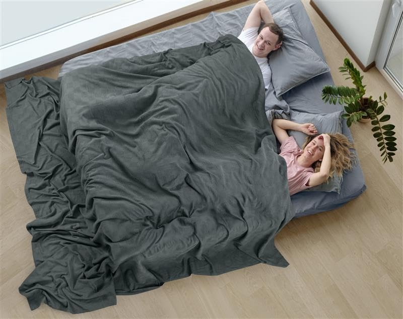 Utopia Bedding Smoke Gray 100% Cotton Blanket [Big Size - 120x120 Inch] 350GSM Lightweight, Soft and Breathable Thermal Blanket for All Seasons