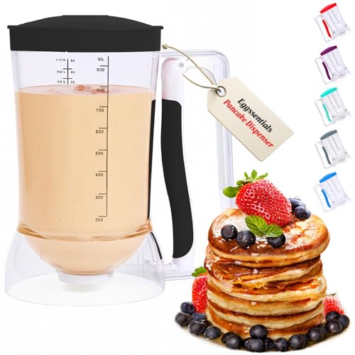 Image of Eggssentials – Pancake Batter Dispenser, Batter dispenser with Squeeze Handle Mess-Free, Cupcakes, Waffles & More – Durable, Easy-Pour Pancake Dispenser Bottle for Smooth Baking