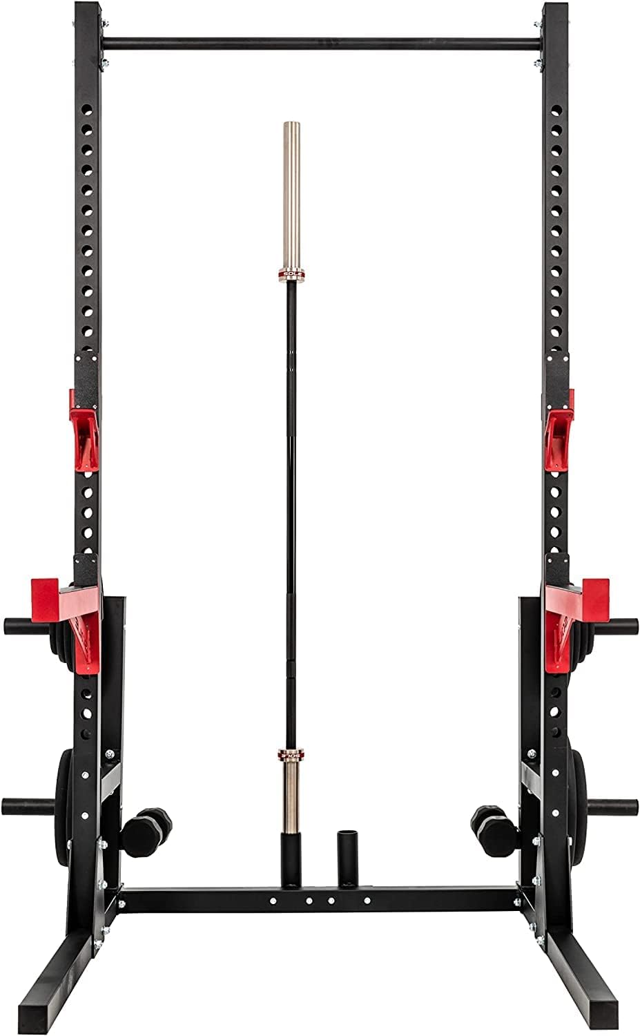 SOLE Fitness Half Rack, Home and Gym Exercise Equipment, Multifunctional Weight Rack, Durable Steel Frame for Squat, Bench, Deadlift, and More, Includes J Hooks and Equipment Storage, 1000 LB Capacity