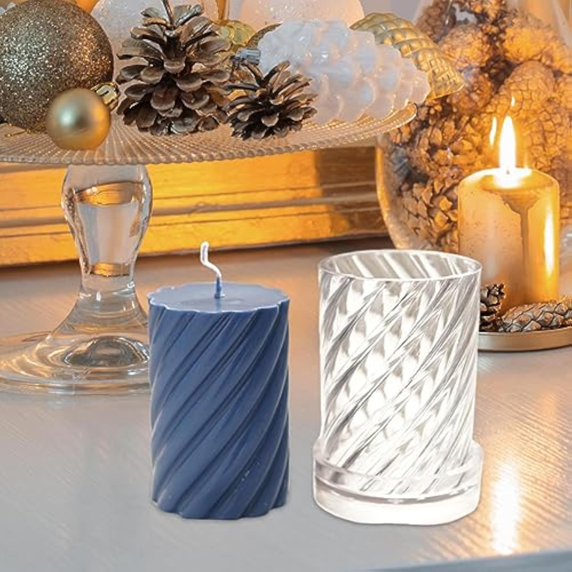 Pillar Candle Model for DIY Table Decor, Cylindrical Design