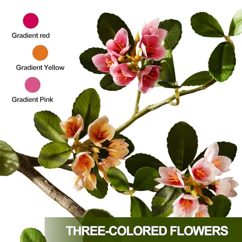 Large Artificial Bonsai Tree 3ft Fake Bonsai Artificial Cherry Blossom Tree Sakura Faux Bonsai for Home, Bedroom and Office Desk Japanese Decor (Mixed Color) — view 2