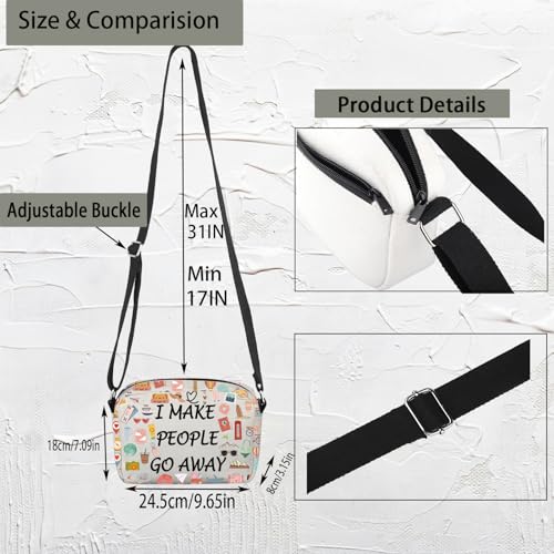 JNIAP Travel Agent Gift I Make People Go Away Crossbody Bag Travel Professional Gift2