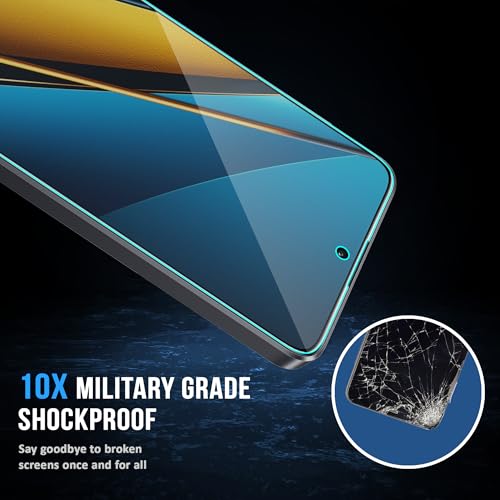 Image of ArmourPro Military Grade Matte Anti-Glare Tempered Glass Screen Protector for Poco X6 (6.67 Inch) With Installation Kit | Edge to Edge Coverage | Black (Pack of 2)