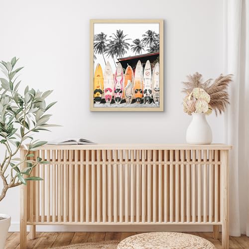 Americanflat 22x28 Poster Frame with Polished Plexiglass - Epic Collection - Gallery Wall Frames with Engineered Wood - Wide Photo Frame for Wall Display - Natural Oak