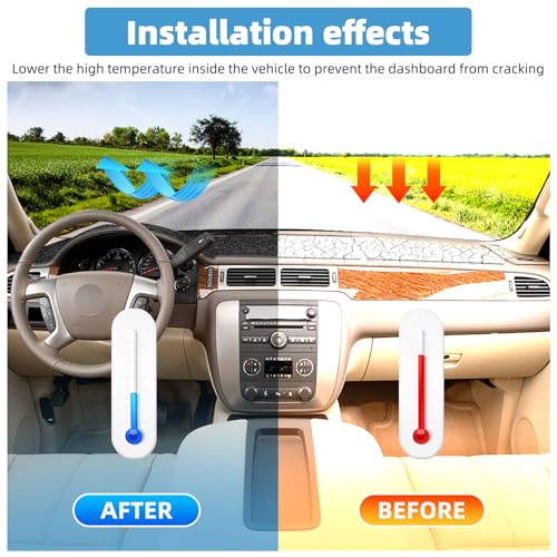 Image of Dash Cover Mat Compatible with Chevy Avalanche Silverado 1500 LTZ 2007-2013 and Fit for Tahoe /Suburban /Yukon 2007-2014 Interior Accessories
