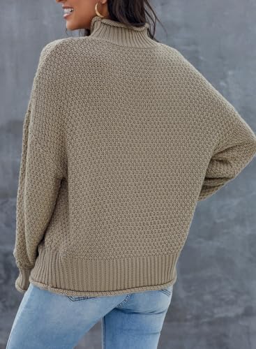 Image of Dokotoo Womens Sweaters Turtleneck Cable Knit Chunky Pullover Fall Outfits