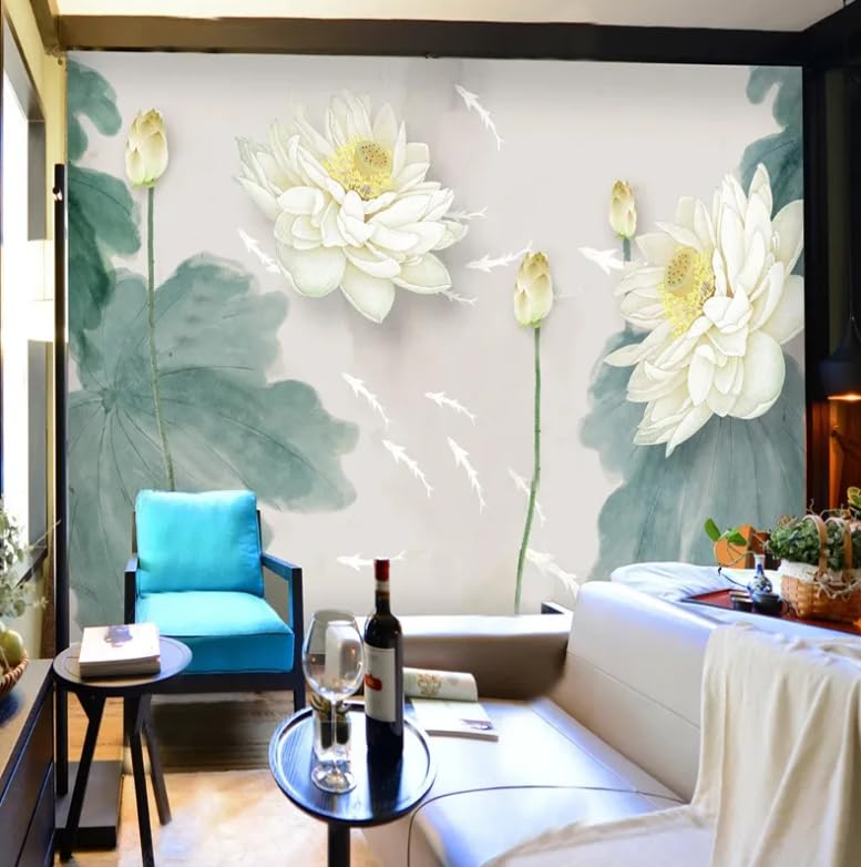 Papier peint photo rose 3D et fresque murale 250x175 pour chambre et salon