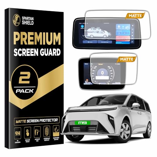 Image of Spartan Shield MATTE SCREEN GUARD COMBO For MG SELECT M9 Electric 2026 || Presidential Limo || 12.3 INCH INFOTAINMENT TOUCHSCREEN + 7 INCH INSTRUMENT CLUSTER PROTECTOR | MgSelect M9 EV New Car Digital Display 9H Accessories 2025+ [Not Tempered Glass] (M9 [12 inch Combo] Matte)