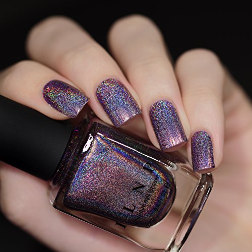 Image of ILNP Charmed - Royal Plum Ultra Holographic Nail Polish, Chip Resistant Manicure, Non-Toxic, Vegan, Cruelty Free, 12ml