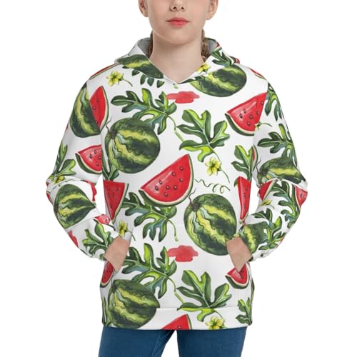 Watermelons Kids Pullover Hoodies Boys Sweatshirts Girls Athletic Clothes with Pocket